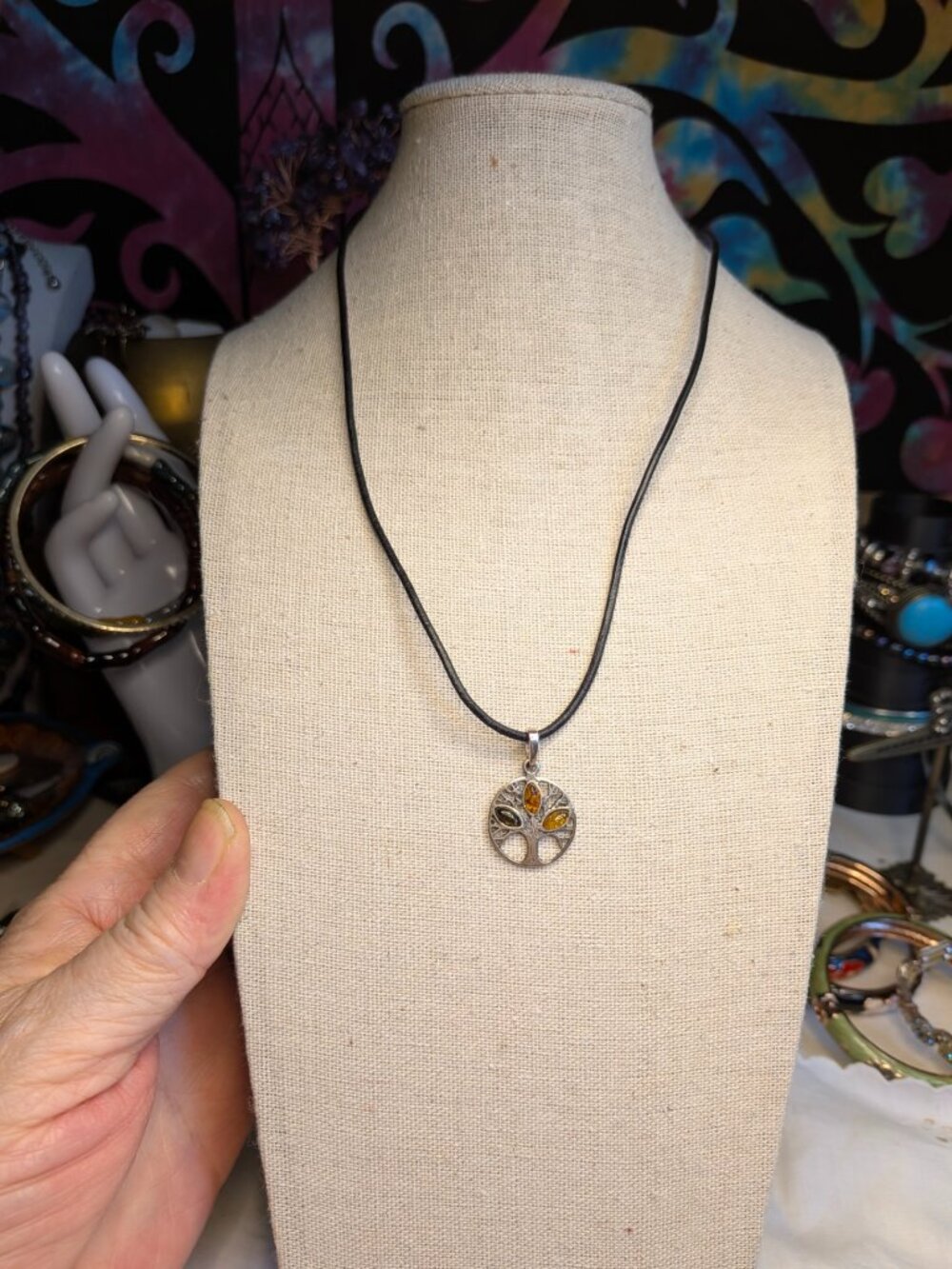 925 Baltic Amber Tree of Life Necklace
